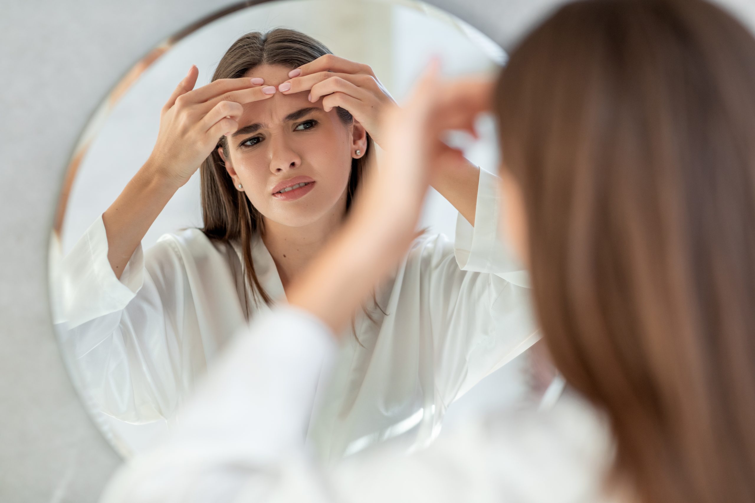 a lady because too stress and her face is breaking out, and now she is stress about her face